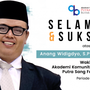 ucapanselamat Selamat dan Sukses atas Dilantiknya Anang Widigdyo, S.Pt., M.Pt. sebagai Wakil Direktur Akademi Komunitas Negeri Putra Sang Fajar Blitar Periode 2024-2028